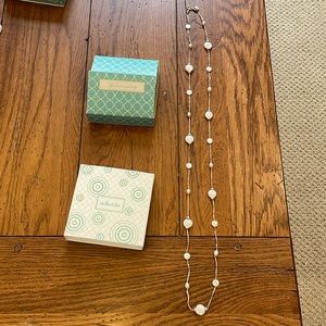 Stella & Dot Threaded Coin Pearl Necklace